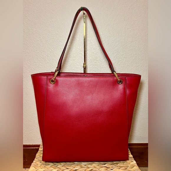 RALPH LAUREN-NEW ❤️ Red Leather Agdon Tote Shoulder bag. - Picture 4 of 10
